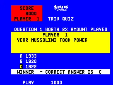 Triv Quiz screen shot game playing